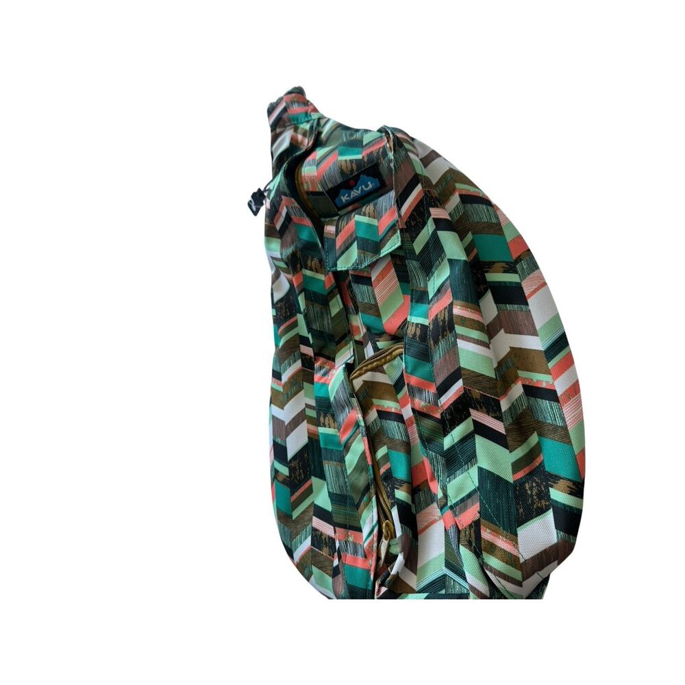 KAVU Original Rope Sling Bag Coastal Blocks Crossbody 5 Compartments NWT Travel